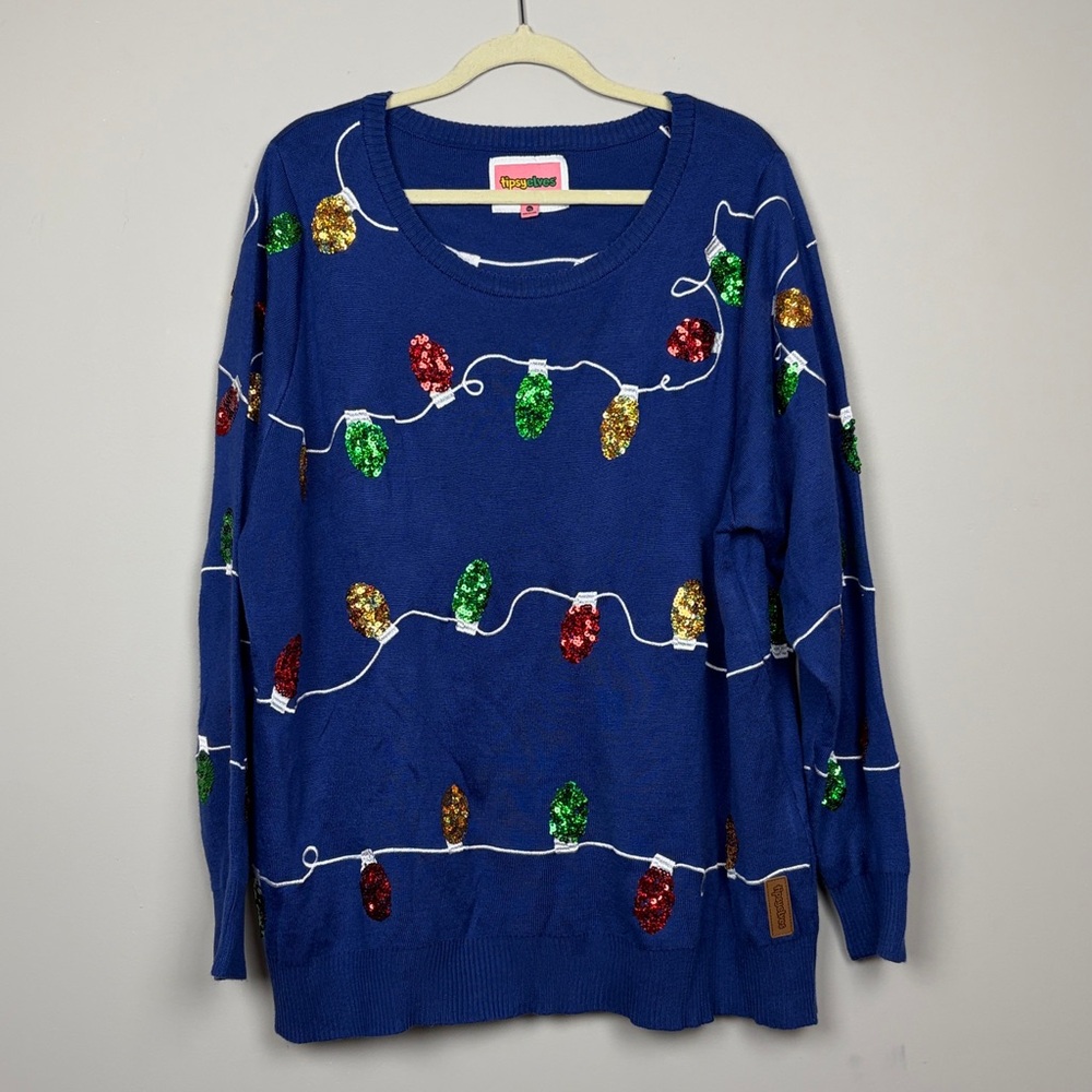 Tipsy Elves Christmas Lights Ugly Christmas Sweater SZ XXL‎